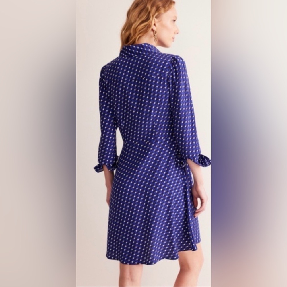 Boden Pocket Detail Shirt Dress | Mazarine Blue Terrace Swirl | Size 12R | NWT - Picture 2 of 13
